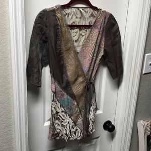 TINY asymmetrical silk sequined blouse